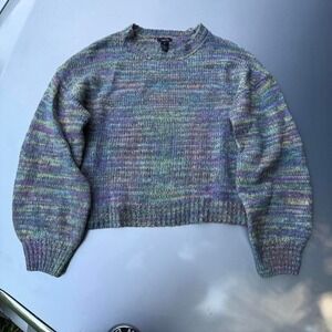 Multi-coloured cropped sweater with long sleeves